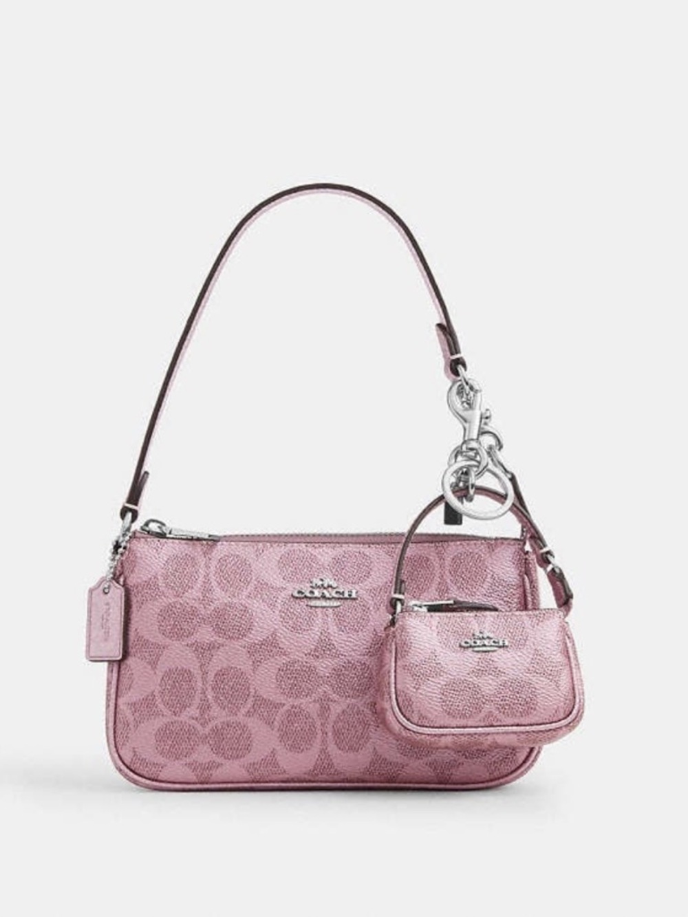 Coach Metallic Pink Nolita Mini Bag Charm